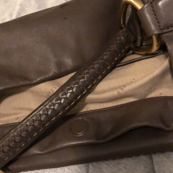 Sazaby large leather shoulder bag, chocolate brown - Picture 8 of 9